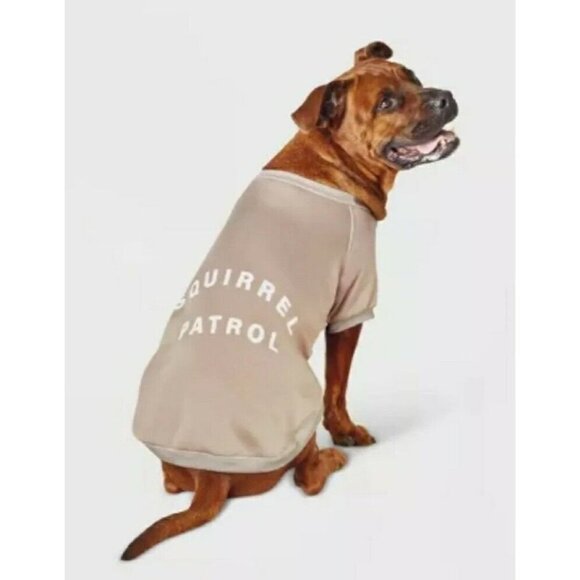 Boots & Barkley Sweatshirt  APPAREL SQUIRREL PATROL Tan Dog Size Small - Picture 3 of 4